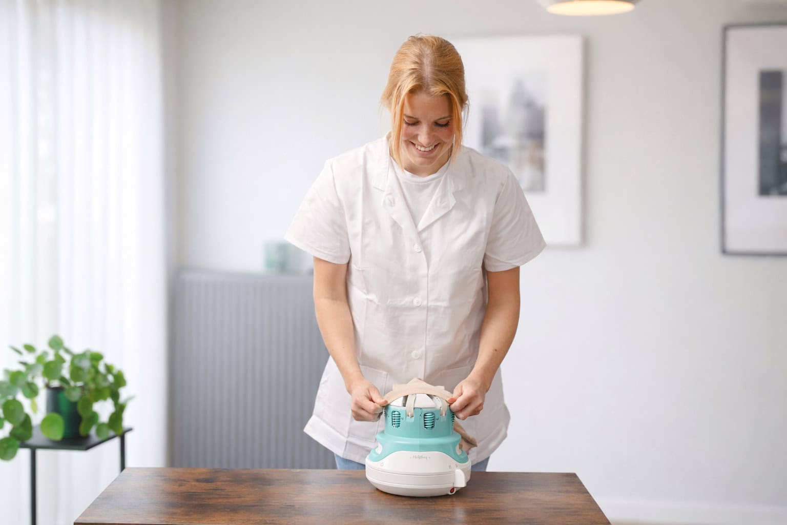 Professional zet steunkous op de HelpSoq
